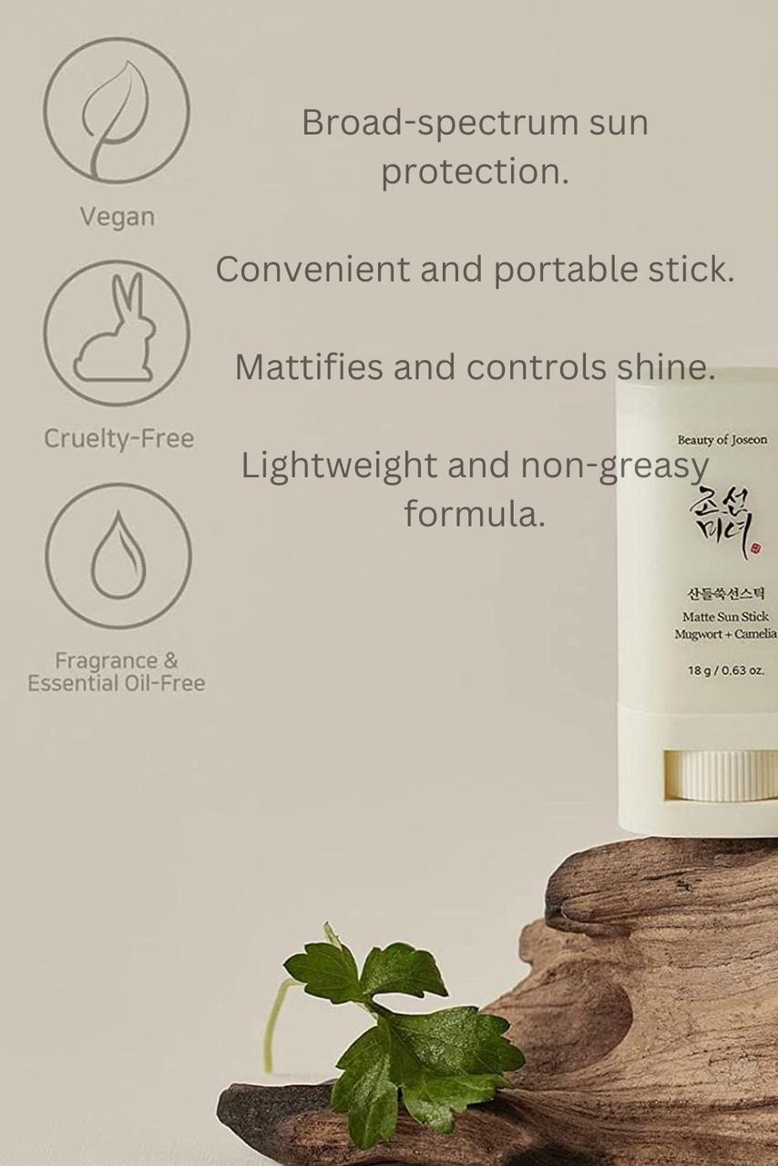 Beauty Of Joseon Sunscreen Stick SPF 50+ PA++++ Includes Mugwort Camelia